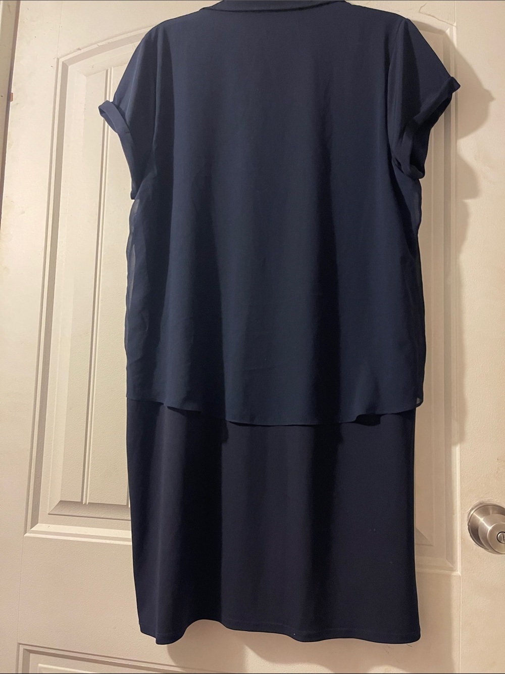 Calvin Klein Navy High-Low Button Front Dress - Picture 4 of 4